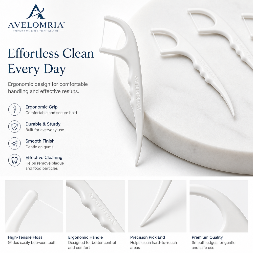 avelomria™ Aurelle Ergonomic Dental Floss Picks — 4