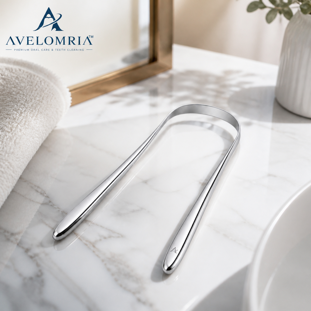 avelomria™ Lunelle Stainless Steel Tongue Scraper — 6